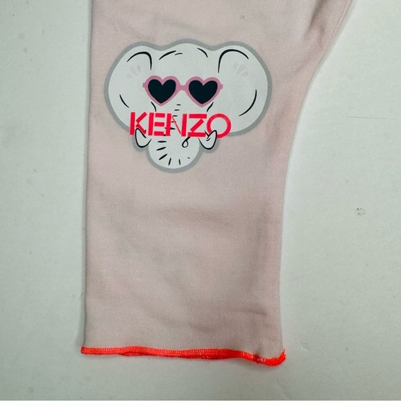 NWT KENZO Baby Elephant Logo 2 Piece Set Top Leggings Pink Reversible Size 3M - Picture 9 of 16